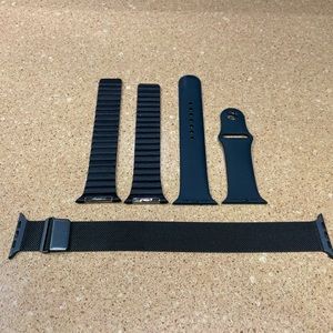 3 men’s Apple Watch bands - Midnight/Black - 2 magnetic & one original band